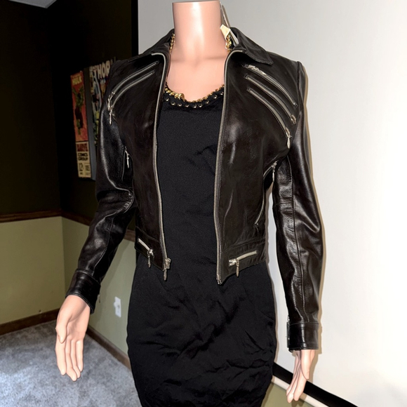 Wilsons Leather Jackets & Blazers - Wilson's Women's Black Leather Biker Jacket Size S Zip Closure